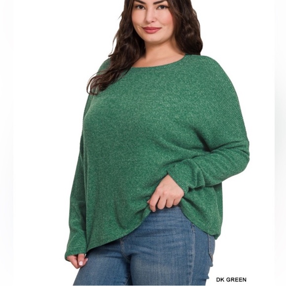 Zenana Scuba Dolman Sleeve Sweatshirt